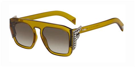 fendi ff 0381/s|Fendi FF 0381/S 40G/HA Sunglasses in Transparent Dark Yellow .